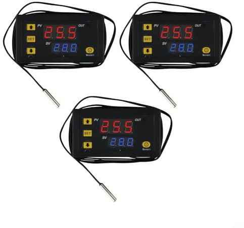 W3230 Digital Temperature Controller 3PCS Set Suitable for Air Conditioners and Electrical Devices (110V-220V)