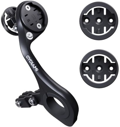 CYCLAMI Supporto Manubrio Bici per Garmin Edge GPS Bike Computer, XOSS G/G+, iGPSPORT Computer GPS con Gopro Supporto e Fotocamera Adattatore (M6W)