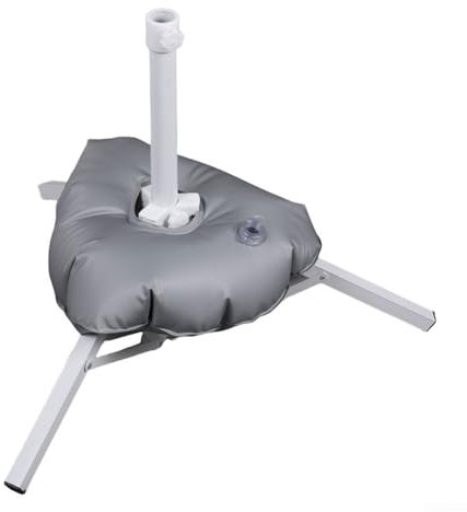 Pied de parasol de jardin, support en métal robuste en forme de croix avec design carré rempli d'eau (calibre 3,5 cm)