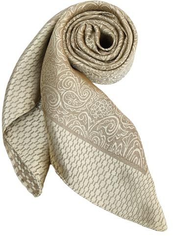 DAMILY Vintage Bandana Herren Seidig Quadratisch Kopftuch Sommer Halstuch Satin Atmungsaktive Motorrad Stirnband Festival Piratentuch bandanas Unifarben mit dezentem Prägedesign Paisley（Khaki）