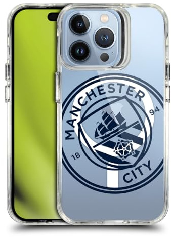 Head Case Designs Officially Licensed Manchester City Man City FC Oversized Logo Icon Shockproof Bumper Case [Military Grade Protection] Compatible with and Compatible with MagSafe Apple iPhone 13