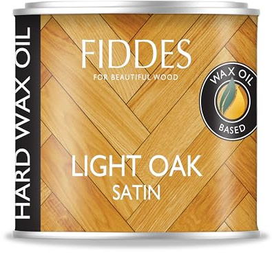 Fiddes Satin Finish Hard Wax Oil 45ml Tester Pot, Light Oak