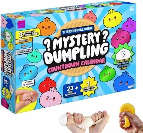 Dumpling Squishies Mystery Advent Countdown Calendar 2026, Bao Bun Mystery Advent Countdown Calendar With 24 PCS Random Surprise Dumpling Squishies, Stress Relief Sensory Fidget Dumpling Birthday Gift