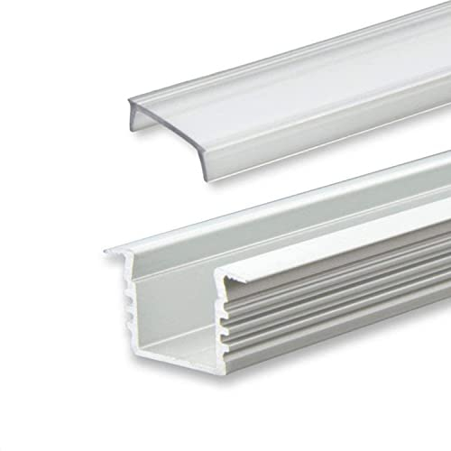 INNOVATE LED Profil 2m - Aluminium T-Profil - Aluprofil für LED Streifen Schiene Leiste Alu T-Profil Midi 12mm - inklusive klarer Abdeckung