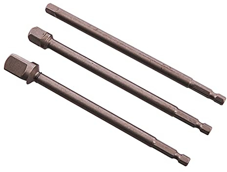 Amtech I5705 3 Piece 150mm 1/4 Hex Extension Adapter Set, Socket Driver Set, 1/4, 3/8 and 1/2, for Impact Driver