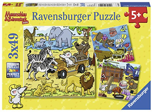 Abenteuer mit Mauseschlau und Bärenstark, Puzzle 3 X 49 Teile