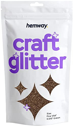 Hemway Craft Glitter - Bronze Brown | Fine Metallic Sequin Flakes for Resin & Epoxy Crafts | Supplies for Tumblers, Cards, Jewellery, Candle, Hair, Face, Body & Nail Art | 100 g