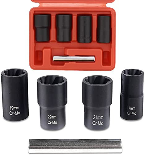 JUEGO DE VASOS PARA QUITAR TORNILLOS ANTIRROBO Y TORNILLOS Y TUERCAS ROTOS, DAÑADOS Y CORRIDOS1/2