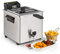 KLARSTEIN Family Fry - Friggitrice, 3000W, Cestello Cottura secondo XXL Concept, Termostato Regolabile, Oil Drain Technology, Procedimento Cool Zone, Cool Touch, Acciaio Inox, Argento