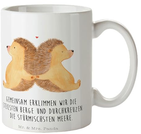 Mr. & Mrs. Panda Tasse Igel händchenhaltend - Geschenk, Freundin, Tasse Motive, Kaffeetassen, Geschenk Tasse, Lieblingsmensch, Heiratsantrag,
