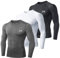 MEETYOO Kompressionsshirt Herren, Funktionsshirt Langarm Fitnessshirt Männer Sportshirt Atmungsaktiv Laufshirt für Laufen Jogging Sport Turnhalle