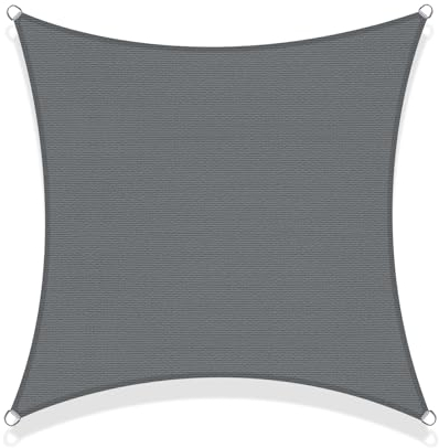 SUNNY GUARD Voile d'ombrage Rectangulaire 3x3m HDPE Respirant Toile Ombrage Une Protection des Rayons UV pour Patio Jardin, Terrasse,Extérieur,Balcon, Gris Anthracite