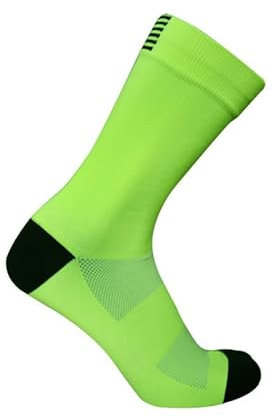 BLOMDE Chaussette Compression Homme Professional Protect Feet Chaussettes De Vélo De Sport Respirantes À Absorption D'Air-Jaune Fluo
