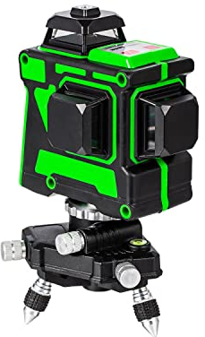 TOPWAY Livella Laser Autolivellante Verde 3x360°, 3D Livello Laser 12 Linee, Strumento Laser per Pavimento con Modalità a Impulsi e Blocco Pendolo per Interno ed Esterno, 1 Batterie Incluse