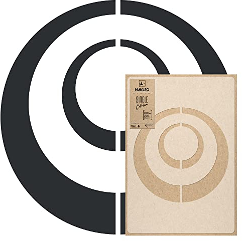 NAKLEO Große Malschablonen Durchmesser 39 cm - S, Großer Retro Kreis Geometrisch, Wiederverwendbare Kunststoff Wandschablone DIY Handwerk, Holz Möbel Boden Stoff
