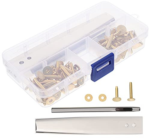 EXCEART Sattel 1 Set Leder Nieten Doppel Kappe Niet Rohr Metall Studs mit Einstellung e für Leder Reparatur Und Handwerk Handdekor