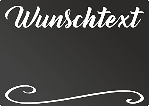 Tafel mit Wunschtext - waagerecht - Kreidetafel Chalkboard A2 Rückseite selbstklebend