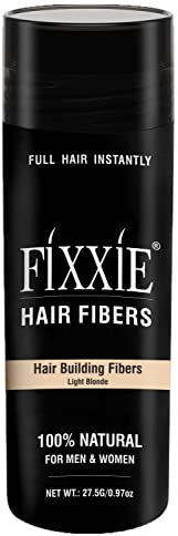 FIXXIE Hair Fibres LIGHT BLONDE for Thinning Hair 27.5g Bottle, Hair Fibre Concealer for Hair Loss for Men and Women, Naturally Thicker Looking Hair with Keratin Hair Fibers.