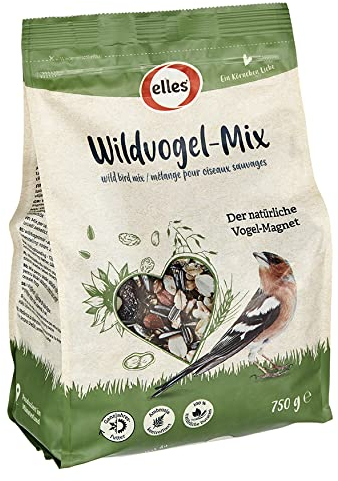 Elles Wildvogel-Mix 750g I Artgerechter Vogel-Magnet mit Premium Zutaten | 100% Natürlich | Perfekt für alle Jahreszeiten & Vogelarten | Ambrosia kontrolliert (750 g)