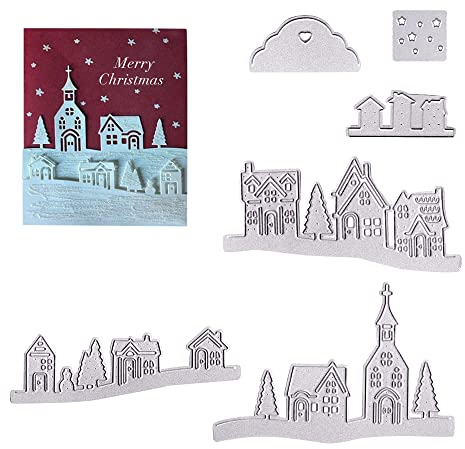 UYUYong Stanzschablone Scrapbooking Metall Prägeschablonen Stanzschablonen Haus Form Stanzformen Schneiden Cutting Dies für DIY Album Scrapbooking Karten Deko Kinderpuzzle