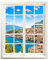 Wandtattoo - Fenster mit Aussicht Dorf am See 83 x 100 cm - Wandaufkleber - Wandsticker
