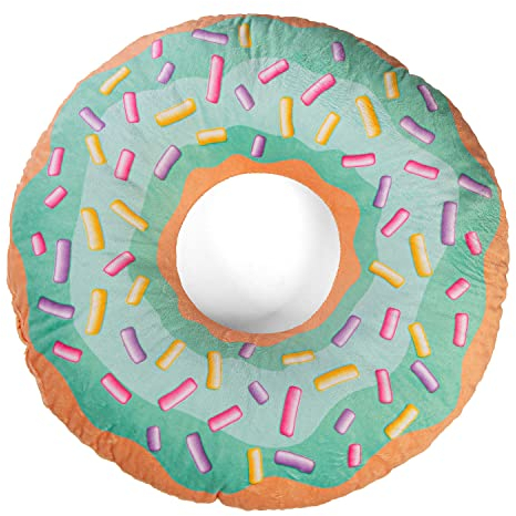 Ferocity Samt Kissen für das Kinderzimmer 40 cm Groß; Deko für Kinder Motiv Bunter Donut [091]