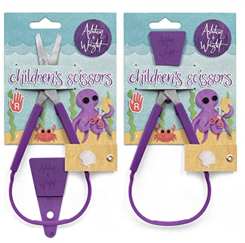 Ashton and Wright - Self-Opening Scissors with Protective Guard - Purple - Ambidextrous - Pack of 2