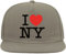 I Love NY I Love New York Snapback visiera piatta misto cotone cappello grigio, grigio, Taglia unica