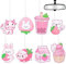 8Stück Auto Lufterfrischer Kawaii Erdbeer Chips duftende Ornament Auto Rückspiegel Anhänger Hängende Ornament Vent Dekoration Nett Aromatisch Duft Ornament für Party Supplies