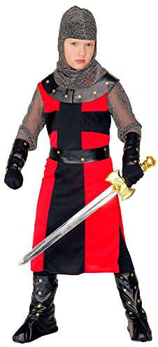 W WIDMANN MILANO Party Fashion - Kinderkostüm schwarzer Ritter, Mittelalter Kostüm, Kreuzritter, Soldat, Faschingskostüme