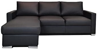 Quattro Meble Echtleder Ecksofa Mallorca 225 x 156 cm Sofa Couch mit Bettfunktion und Bettkasten Echt Leder Eckcouch Leder Sofa Ledercouch Viele Farben (156x225 Ecke Links)
