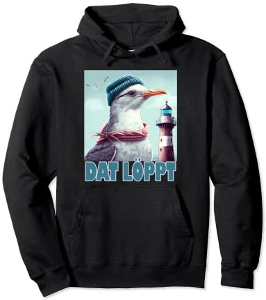 Dat Löppt Norden Plattdeutsch Norddeutschland Nordsee Möwe Pullover Hoodie
