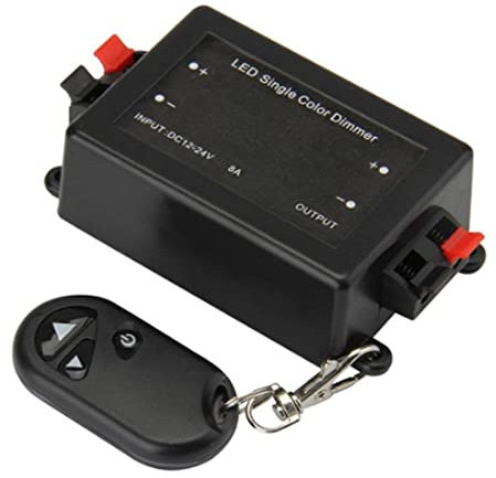 433Mhz LED Dimmer Adjust Brightness Dimmer Light Switch with Remote Control, 12V/24V Dimming Controller for LED Strip