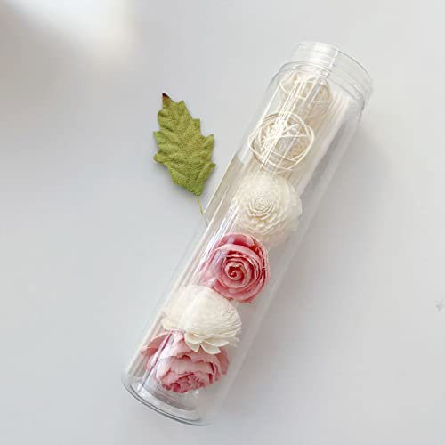 YdseozOA 36PCS Rattan Reed Fragrance Refill Aroma Diffuser Sticks With Rattan Balls Decorations and Flower Reed Home Office DIY Home Fragrance Décor(Pink)
