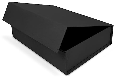 Verpackungswelt Geschenk-Box mit Deckel | 31 x 22 x 7 cm | Geschenk-Karton mit Magnet-Verschluss | Perfekt für Geburtstag, Hochzeit, Weihnachten, Geburt | Geschenk-Verpackung in Schwarz Matt