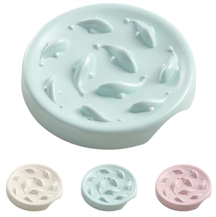 Anti Schling Napf Katzen Futternapf - Langsam Fütterung Katzennapf aus Melamin - Interaktiver Fressnapf Katze im Labyrinth Design - Gesundes Langsam Fressen Schüssel für Katzen - Klein - 15,5 x 2,5 cm
