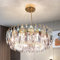 Luxus Gold Kristall Kronleuchter,Modern Kristall Pendelleuchte,Rund Crystal Chandelier Lights,Raindrop Chandelier Light Fixture für Esszimmer Schlafzimmer Kücheninsel Wohnzimmer