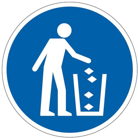 M227 - Utilisation de la poubelle obligatoire - Panneau et Signalétique d'obligation - Dimensions au choix - Norme ISO 7010