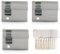 GERCAR Pro Lot de 3 cylindres de serrure profilés, 30/10, à fermeture identique, double cylindre, en laiton mat, 15 clés, porte de garage, longueur : 40 mm, A : 30 B : 10 - 3 x