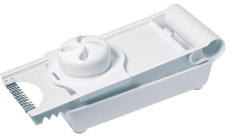 EUROHOME 7-teiliges Multireibe Set - Multifunktionaler Gemüsehobel mit Abstandshalter - Reibe mit Auffangbehälter - Küchenreibe 22 cm mit 5 Aufsätzen - Spülmaschinenfester Salatschneider Karottenreibe