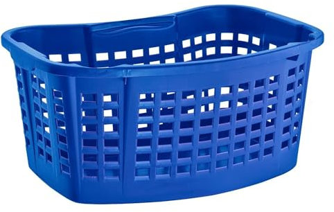 Buri Wäschekorb, 40L Wäsche Box Volumen, Wäschesammler mit 60 x 40 x 28 cm Außenmaß, Wäsche Sortierer groß, Aufbewahrungskorb, Farbe:blau