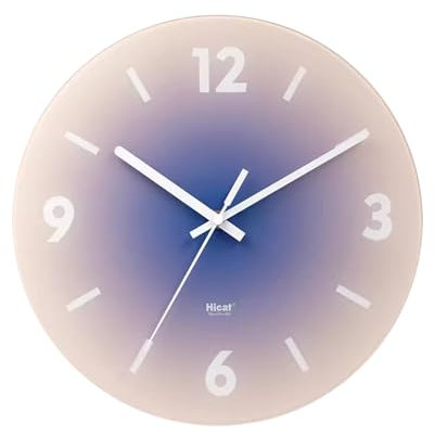 Ergocar Wanduhr, Es Gibt Keinen Tickenden Klang, Eine Ruhige Und Runde Mode -Gradient -Moderne Dekorative Uhr, 35 cm, Batteriestromversorgung Großer Wanduhr, Leicht Zu Lesen