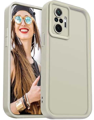 DESSEN Funda para Xiaomi Redmi Note 10 Pro 4G Capa Protectora- Silicona Carcasa Antigolpes Protector Camara Móvil Case Cover Suave Bumper Resistente, Blanco