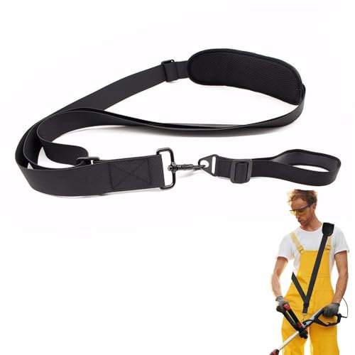 MAEXUS Tragegurt Motorsense,Universal verstellbare Freischneider Schultergurt,Rasentrimmer Gurt,Nylon-Freischneiderriemen,Mit weichen Schulterpolstern,Gartenarbeit Zubehör Freischneider Gurt (Schwarz)