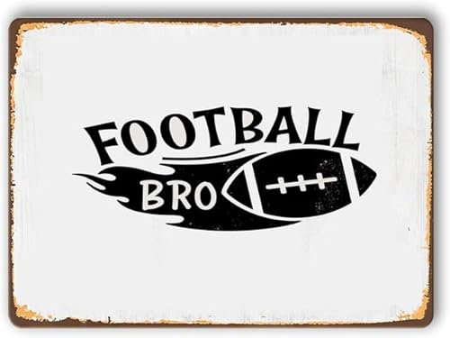 20 x 30 cm Fußball Bro – Vintage-Blechposter aus Aluminium für Zuhause, Kaffee, Wand, Männerhöhle, Küche, Badezimmer, Dekor