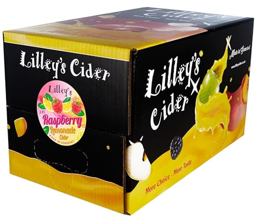Lilley's Cider Raspberry Lemonade 10L Bag-in-Box - Refreshing Fruit Cider, 3.4% ABV, Premium Quality, Gluten-Free