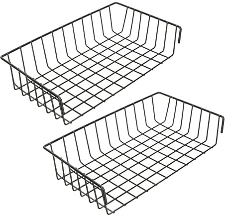 KITANDOVE 2er Satz Drahtaufbewahrungsboxen Gitterplattenregalzubehör Hängende Wandkörbe Für Stecktafel Aufbewahrungskörbe Für Wandgitter
