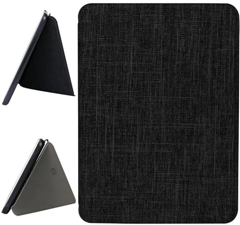ZhaoCo Hülle für 7'' Kindle Colorsoft Signature Edition 2024 / Kindle Paperwhite 2024 / Kindle Paperwhite Signature Edition 2024, Buch Folio Smart Schutzhülle (Stoff Schwarz)