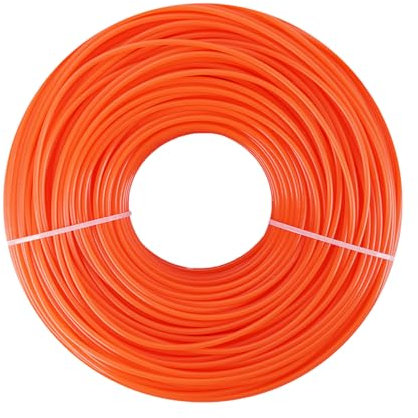 COEWUR 1 Rollo Hilo para Desbrozadora 2.4mm x 100m Hilo para Cortabordes Redondo Hilo de Nailon Desbrozadora para Céspedes Malezas Patio Trasero Jardín Parque(Naranja)