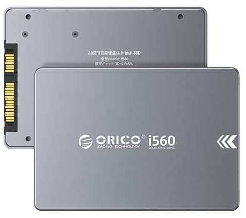 ORICO SATA SSD 128GB, 2.5 SATA III 6Gb/s SSD, hasta 450MB/s, Unidad de Estado Sólido Interna 3D NAND con Carcasa de Aluminio, Actualización de PC Portátiles y de Sobremesa - i560
